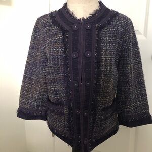 Chico's Elegant Purple Tweed Blazer